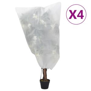 vidaXL Kaptury na rośliny, ze ściągaczami, 4 szt., 70 g/m&sup2;, 0,8x0,8 m