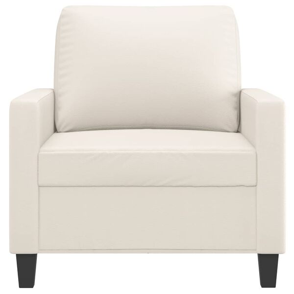 vidaXL Fotel, kremowy, 60 cm, obity sztuczną sk&oacute;rą