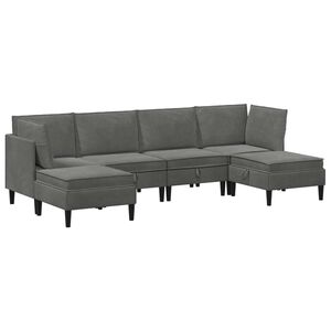 vidaXL Zestaw mebli do salonu 6 szt. ciemnoszary Welur