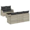 vidaXL Zestaw Sof na Ogr&oacute;d z poduszką 6 pcs Jasnoszary i ciemnoszary