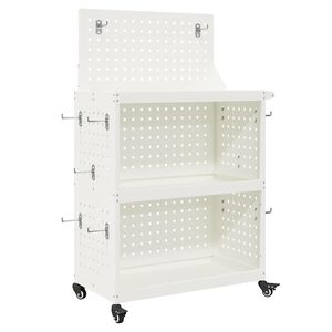 vidaXL W&oacute;zek narzędziowy Biały 65 x 35 x 111 cm Stal zimnogięta