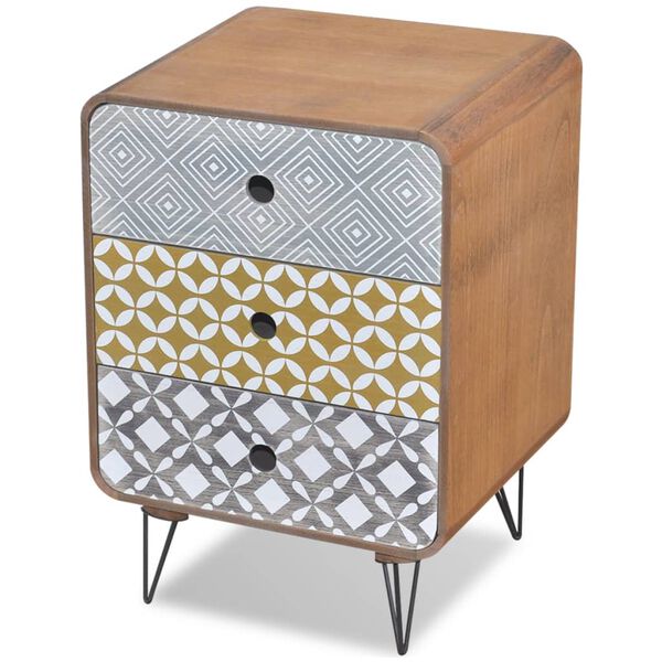 vidaXL Komoda z 3 szufladami, brązowa