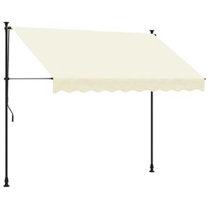 vidaXL Markiza zwijana, kremowa, 300x150 cm, tkanina i stal