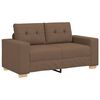 vidaXL Sofa 2 pcs Brązowy Tkanina lniana
