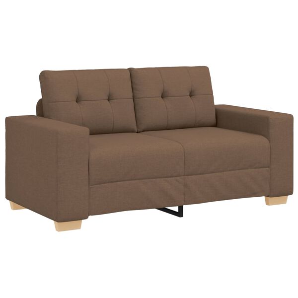 vidaXL Sofa 2 pcs Brązowy Tkanina lniana