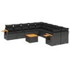 vidaXL Patio Sofa Set 10-osobowe Black