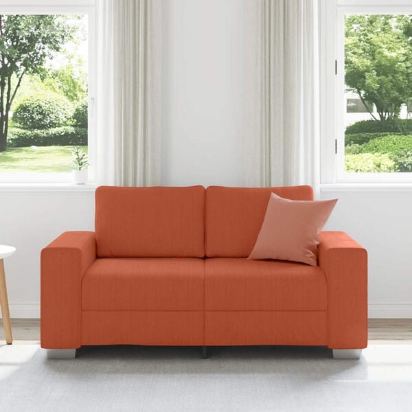 vidaXL Sofa dwuosobowa czerwono-pomarańczowa 160x77x82 cm Tkanina sztruksowa