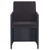 vidaXL 15-cz. zestaw mebli ogrodowych z poduszkami, rattan PE, czarny