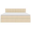 vidaXL Ł&oacute;żko z miejscem na przechowywanie i materacem Kremowy