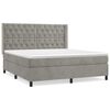 vidaXL Ł&oacute;żko kontynentalne z materacem, jasnoszare, 160x200cm, aksamit