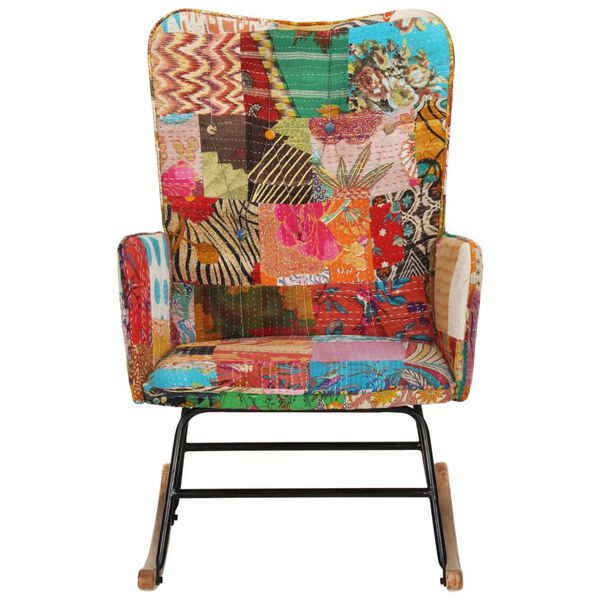 vidaXL Fotel bujany, kolorowy, pł&oacute;cienny patchwork