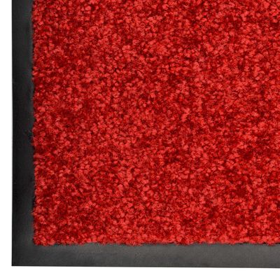 vidaXL Wycieraczka z możliwością prania, czerwona, 90 x 150 cm