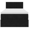 vidaXL Rama łóżka otomana z materacem, czarna, 100x200 cm, aksamit