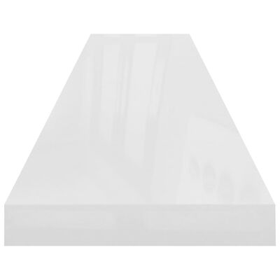 vidaXL Półki ścienne 4 szt., wysoki połysk, biel, 120x23,5x3,8 cm, MDF