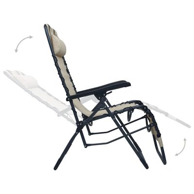 vidaXL Składane krzesła tarasowe, 2 szt., kremowe, tworzywo textilene