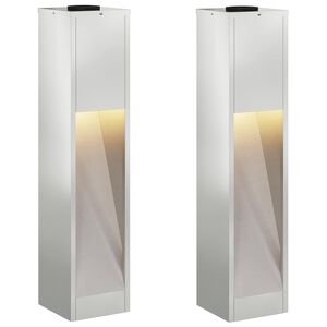vidaXL Solarna Lampa LED na Ścieżkę 2 szt. Ciepła biel 18 x 18 x 80 cm