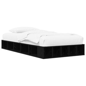 vidaXL Rama ł&oacute;żka z przechowywaniem z p&oacute;łką Czarny dąb 80 x 200 cm