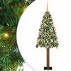 vidaXL Szczupła Choinka Zielony 180 cm PVC i lite drewno sosnowe