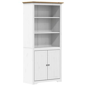 vidaXL Biblioteczka BODO, biało-brązowa, 82x40x173 cm, lita sosna