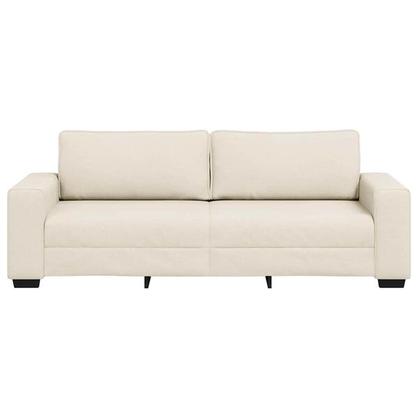 vidaXL | Sofa | z poduszką z poduszką Beżowy 221 x 77 x 82 cm Pł&oacute;tno