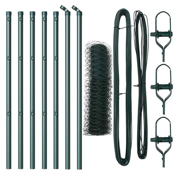 vidaXL Słupek ogrodzeniowy. Zielony 10 x 0,8 m (siatka 50 mm)