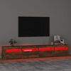 vidaXL Szafka pod TV z oświetleniem LED, przydymiony dąb, 240x35x40 cm