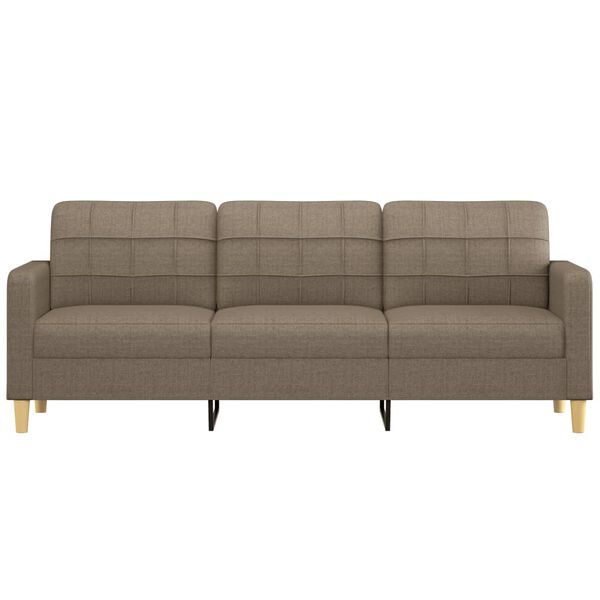 vidaXL Sofa 3-osobowa, kolor taupe, 210 cm, tapicerowana tkaniną