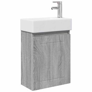 vidaXL Jednostka toaletowa z kranem Szary Sonoma 45,5 x 25,5 x 84 cm