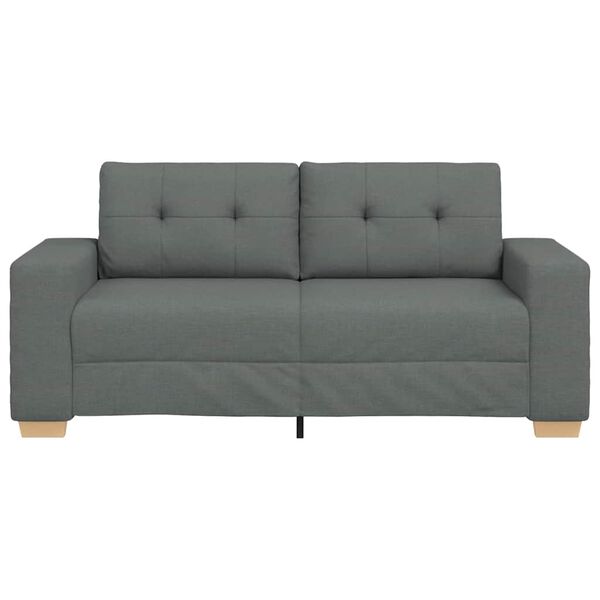 vidaXL Sofa dwuosobowa, ciemnoszara, 140 cm, tkanina