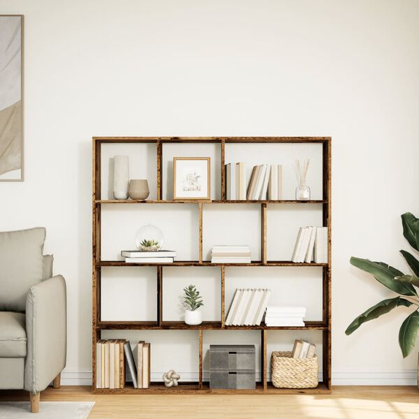 vidaXL Regał, stare drewno, 132x29x141,5 cm, materiał drewnopochodny