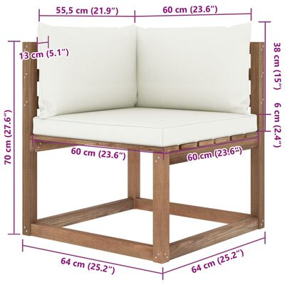 vidaXL 7-cz. zestaw wypoczynkowy z palet, z poduszkami, drewno sosnowe