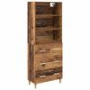 vidaXL Highboard Stare drewno 69,5 x 32,5 x 180 cm Drewno inżynieryjne