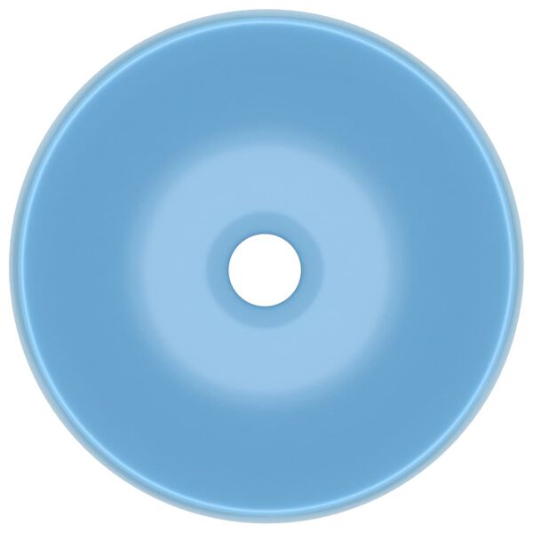 vidaXL Luksusowa, okrągła umywalka, matowy błękit, 40x15 cm, ceramika