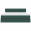 vidaXL Ł&oacute;żko z miejscem na przechowywanie i LED Ciemna zieleń Aksamit