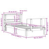 vidaXL Rama łóżka z wezgłowiem, biała, 75x190 cm, lite drewno sosnowe