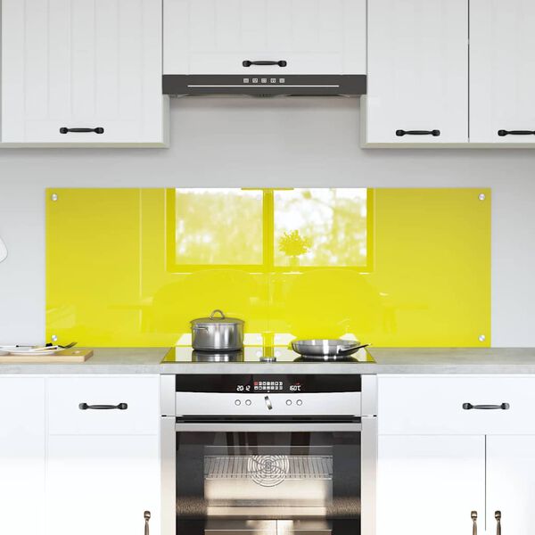 vidaXL Panel kuchenny 2 pcs Ż&oacute;łty 70 x 50 cm szkło hartowane