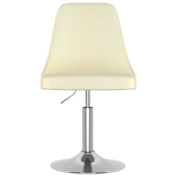 vidaXL Stołek barowy, kremowy, tapicerowany tkaniną