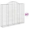 vidaXL Kosze gabionowe, 7 szt, 200x30x160/180 cm, galwanizowane żelazo