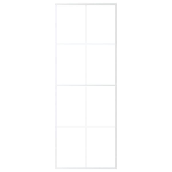 vidaXL Drzwi przesuwne, matowe szkło ESG i aluminium, 76x205 cm, białe