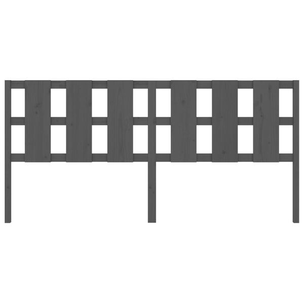 vidaXL Wezgłowie ł&oacute;żka, szare, 205,5x4x100 cm, lite drewno sosnowe