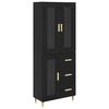 vidaXL Highboard Czarny Dąb 69,5 x 34 x 180 cm Drewno inżynieryjne