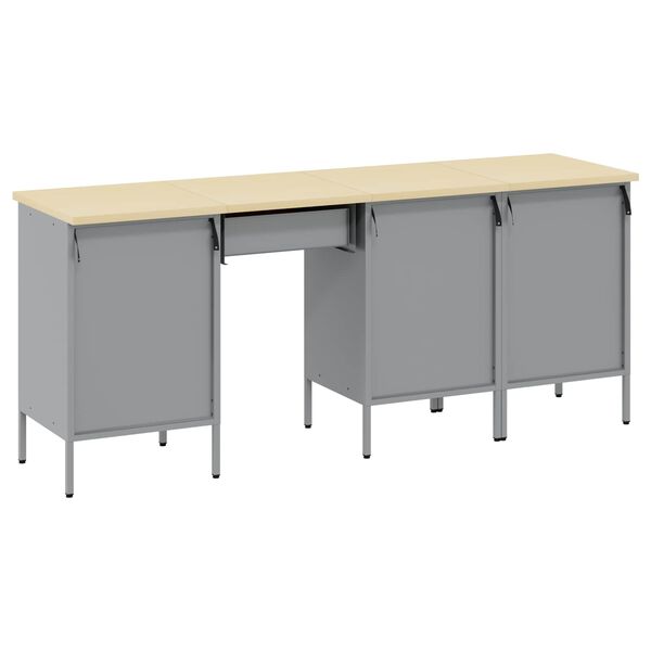 vidaXL Szafka robocza z szufladą 4 pcs Czarny 200 x 55 x 85 cm