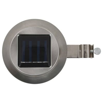 vidaXL Lampy solarne do ogrodu, 12 szt., LED, okrągłe, 12 cm, białe