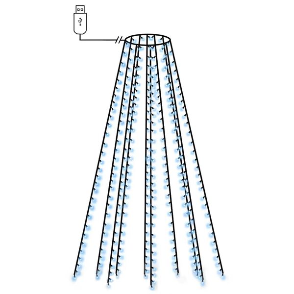 vidaXL Siatka lampek choinkowych, 250 niebieskich LED, 250 cm