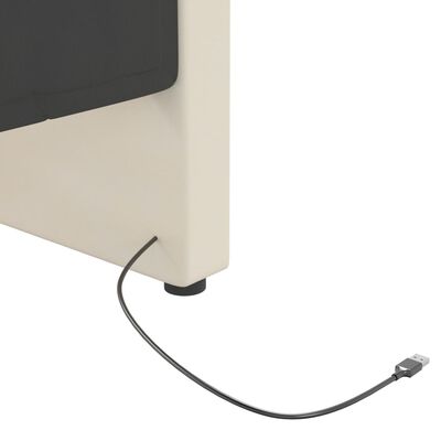 vidaXL Łóżko dzienne z materacem i USB, kremowy aksamit, 90x200 cm