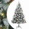 vidaXL Sztuczna choinka Zielono-biały 240 cm PVC, Metal i Plastik