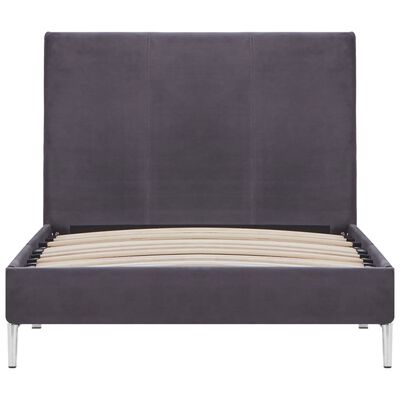 vidaXL Rama łóżka, szara, tapicerowana tkaniną, 90 x 200 cm
