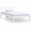 vidaXL Rama ł&oacute;żka, biała, lite drewno sosnowe, 75x190 cm, pojedyncza