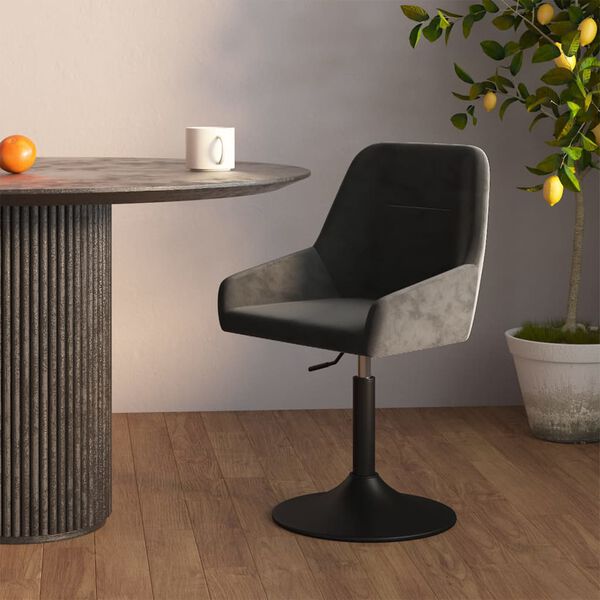 vidaXL Krzesło barowe, ciemnoszare, obite aksamitem