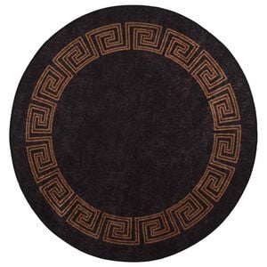 vidaXL Dywan z możliwością prania, 120 cm, czarno-złoty
